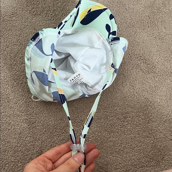 Charming Whale Pattern Kids Swim Sun Hat - Picture 3 of 4